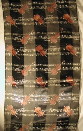 Red, Black and White Violin Scarf